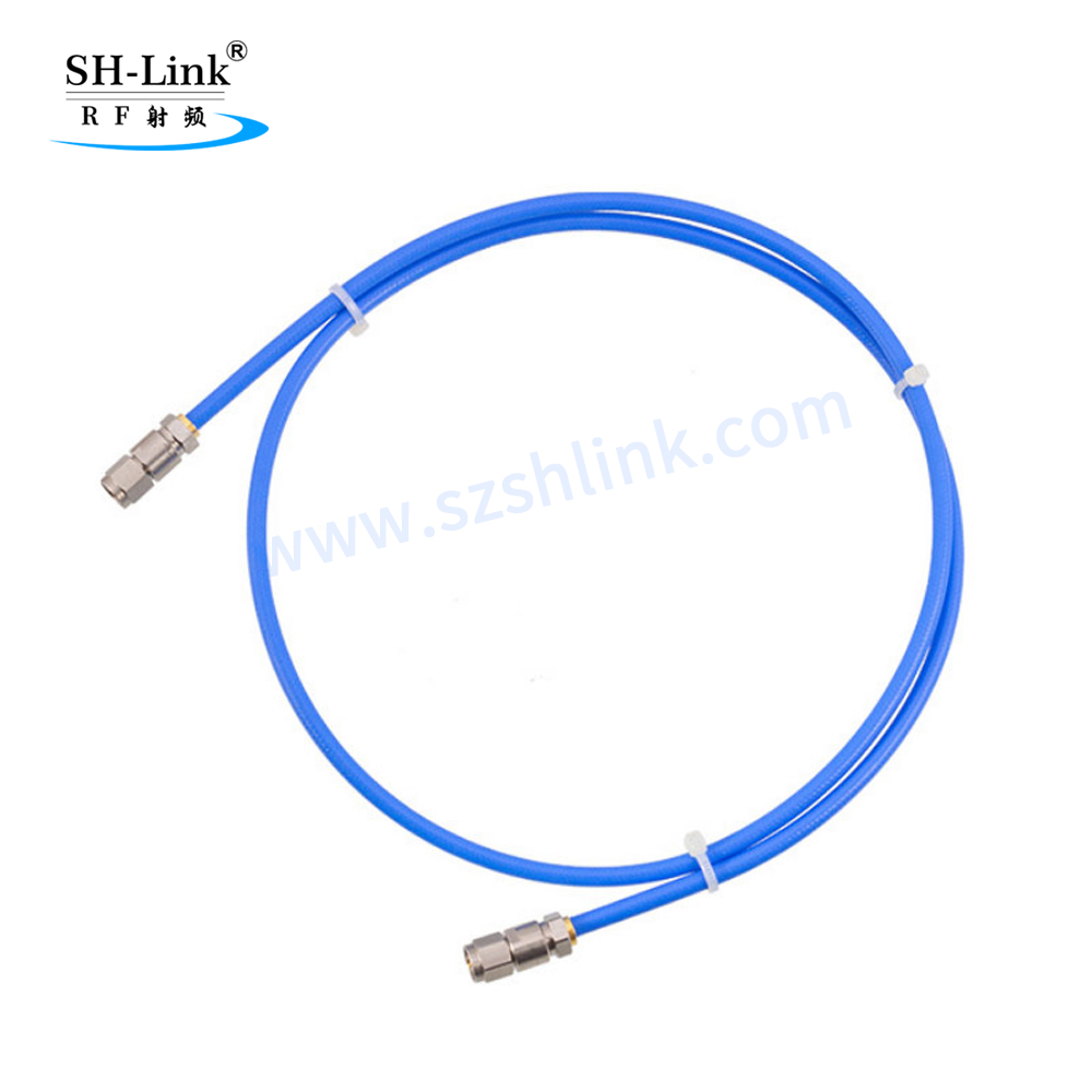 RF low loss coaxial cable stainless steel SMA male to SMA Male 18G high frequency test feeder cable